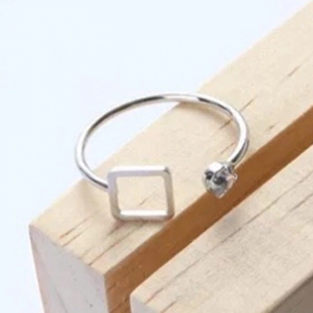 NEW!💙💎GEOMETRY SQUARE RING!💎💙OPEN MODERN LOVE! - Picture 2 of 8